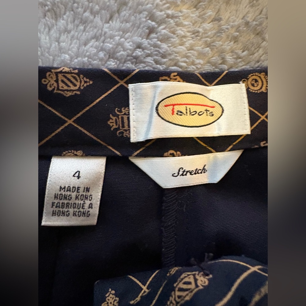 Talbots Black Pants with Tan Diamond Print - Picture 8 of 10